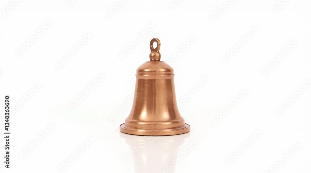 Isolated Shiny Copper Bell on White Background Isolated Shiny Copper Bell on White Background