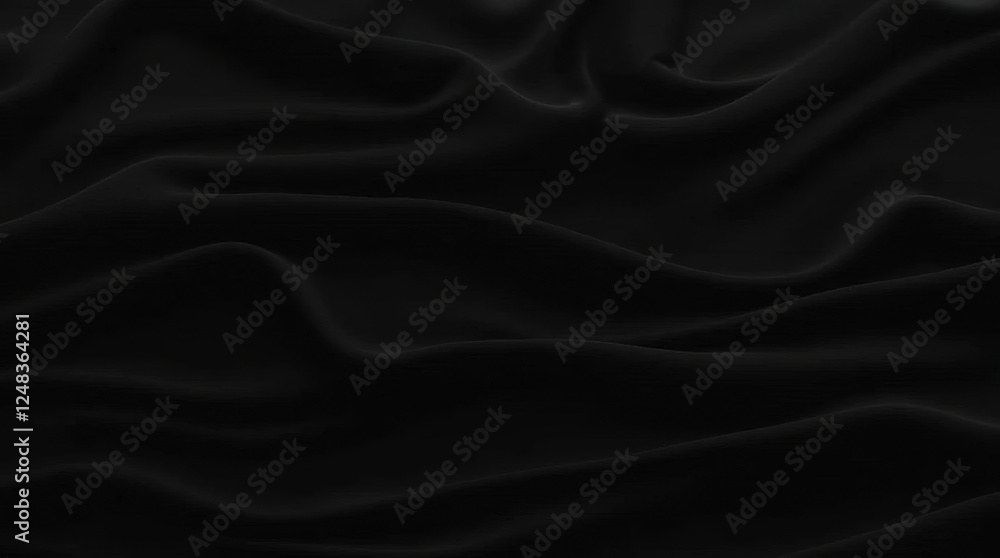 Fototapeta premium Elegant Wavy Black Fabric Background