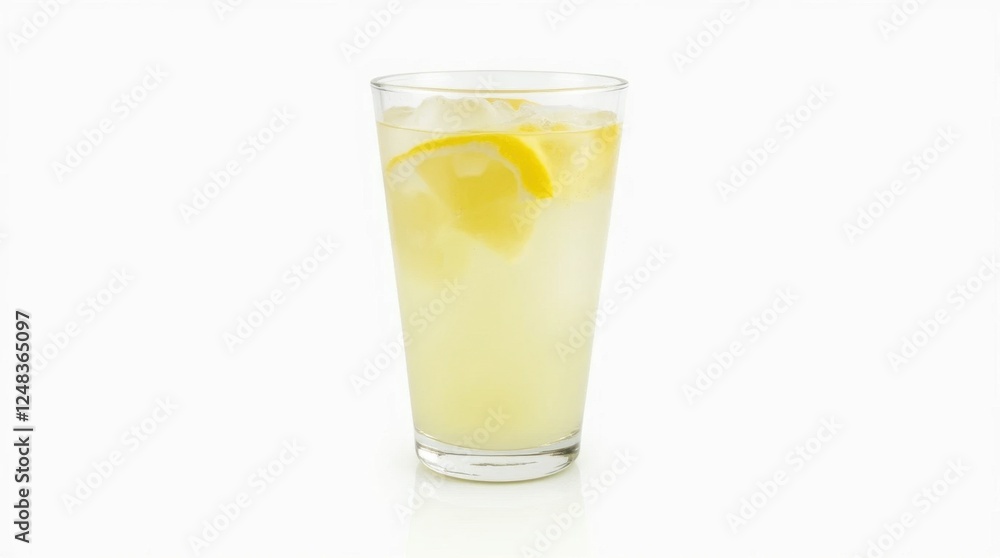 Glass of Lemonade on White Background Glass of Lemonade on White Background