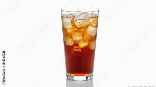 Wallpaper Mural Iced Soda in Transparent Glass on White Background Torontodigital.ca