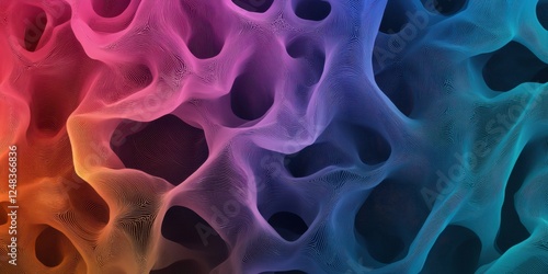 A vibrant abstract pattern featuring intricate textures and colors, blending pinks, blues, and purples in a visually captivating design.