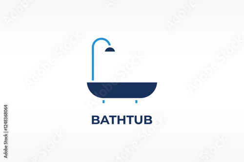 BATHTUB vector, icon or logo sign isolated symbol illustration