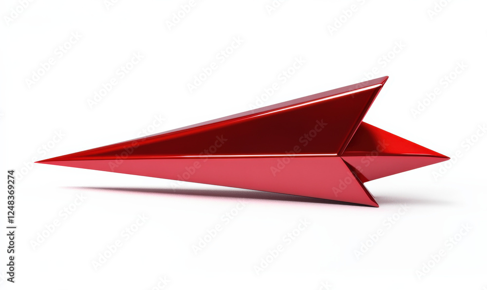 A red arrow with a white background A red arrow with a white background