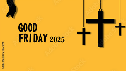 Good Friday Background with Cross Silhouette 