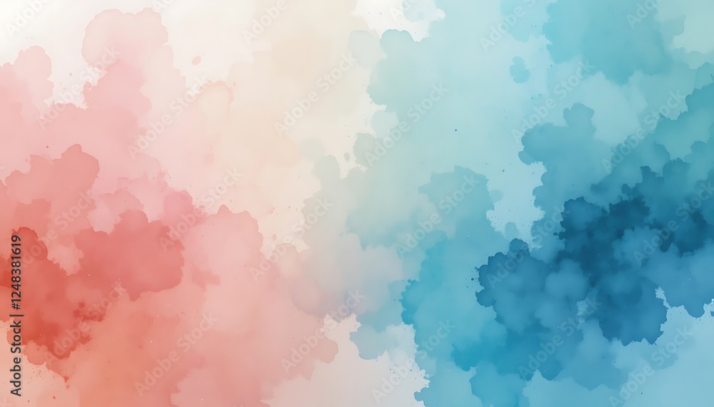 Fototapeta premium Abstract Watercolor Background with Pink and Blue Blended Textures