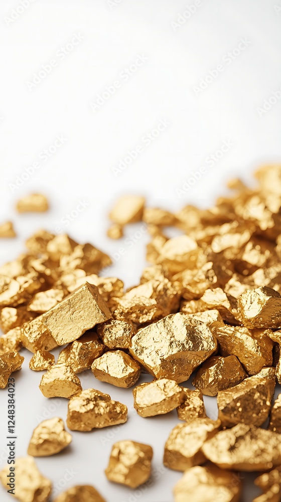 A close-up image of shiny gold nuggets scattered on a light surface, showcasing their natural texture and brilliance. A close-up image of shiny gold nuggets scattered on a light surface, showcasing their natural texture and brilliance.