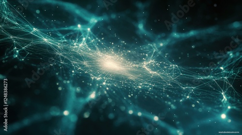 Abstract Network Visualization Showing Interconnected Nodes