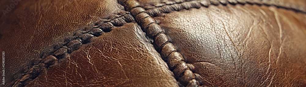 Fototapeta premium Brown Leather Upholstery Detail