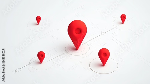 Red coordinate positioning background image