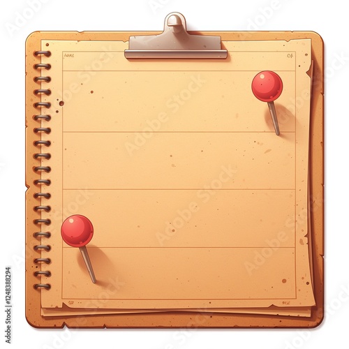 blank clipboard with paper
