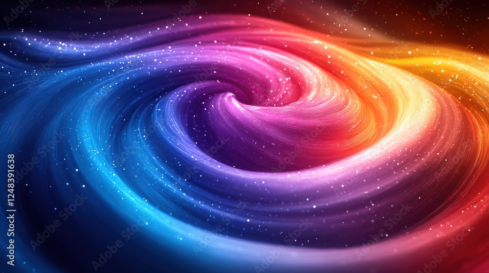 vibrant swirl of multicolored light creates cosmic galaxy effect, blending hues of purple, pink, orange, and blue, evoking sense of wonder and beauty vibrant swirl of multicolored light creates cosmic galaxy effect, blending hues of purple, pink, orange, and blue, evoking sense of wonder and beauty