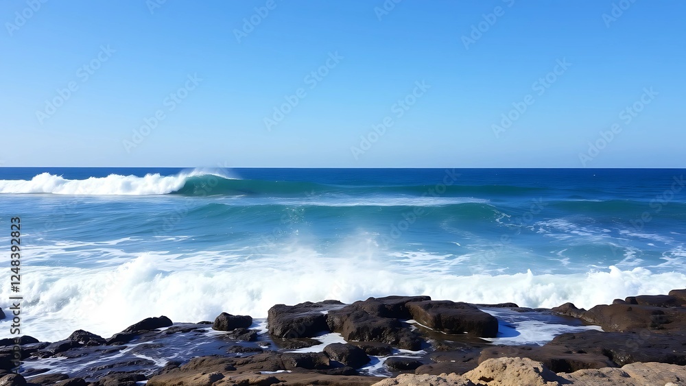The scene captures the raw power and beauty of nature in a coastal landscape with a fresh, invigorating atmosphere. The scene captures the raw power and beauty of nature in a coastal landscape with a fresh, invigorating atmosphere.