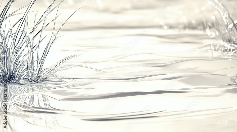 Serene spring landscape with flowing water Serene spring landscape with flowing water