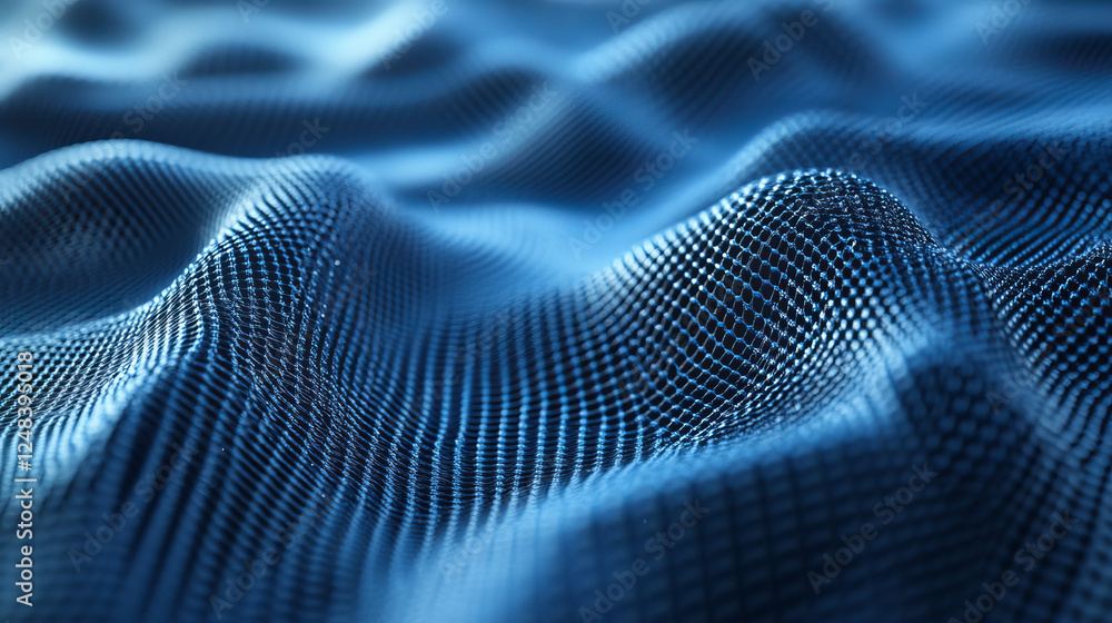 Close up of blue cloth with blurry background 3d render illustration. 3D Illustration Close up of blue cloth with blurry background 3d render illustration. 3D Illustration