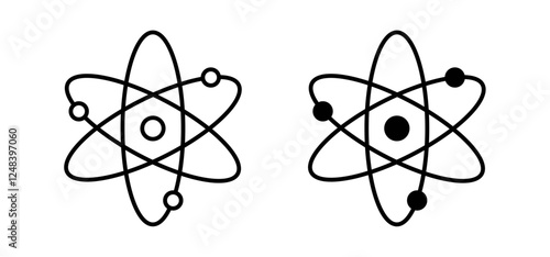 Physics icons pack vectors in black flat and strokes
