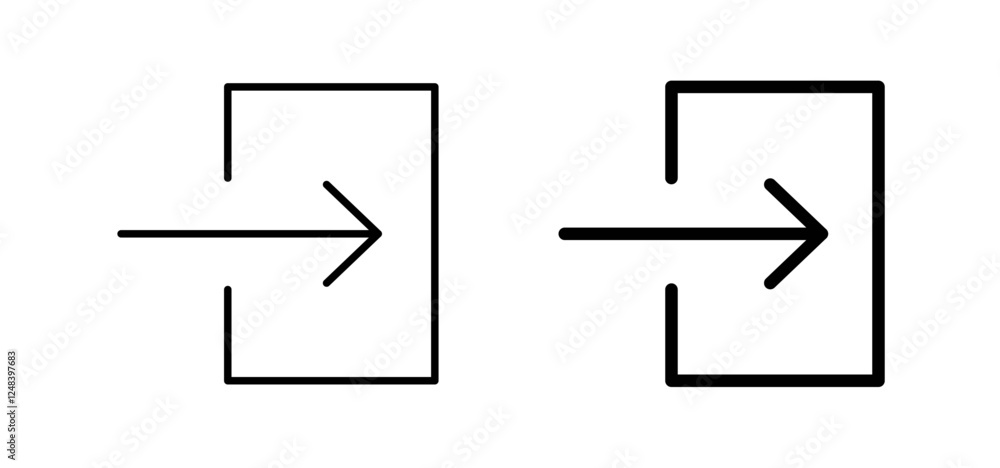 Log Out icons pack vectors in black flat and strokes Log Out icons pack vectors in black flat and strokes