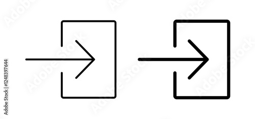 Enter icons pack vectors in black flat and strokes