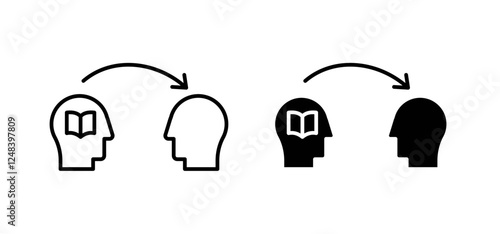 Share thoughts icons pack vectors in black flat and strokes