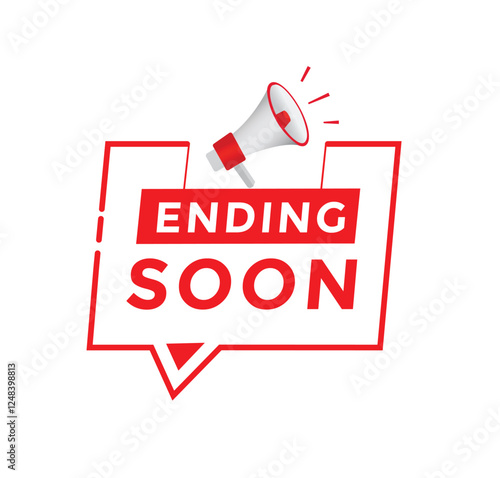 Ending soon  banner for announcement, badge icon. vector element modern.