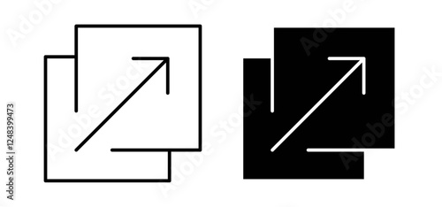 Resize icons pack vectors in black flat and strokes