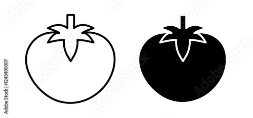 Tomato icons pack vectors in black flat and strokes