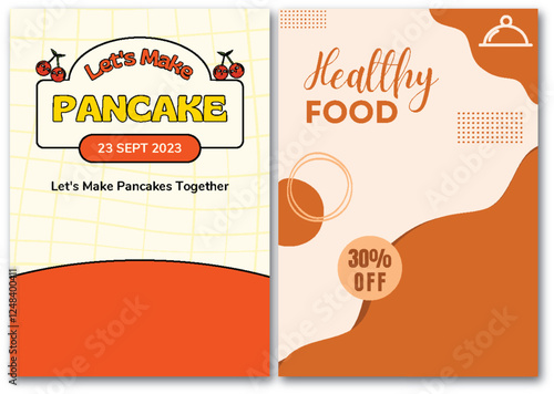 Promotional Flyer Design for Healthy Food & Pancake Making Events