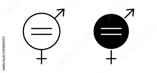 Equality icons pack vectors in black flat and strokes
