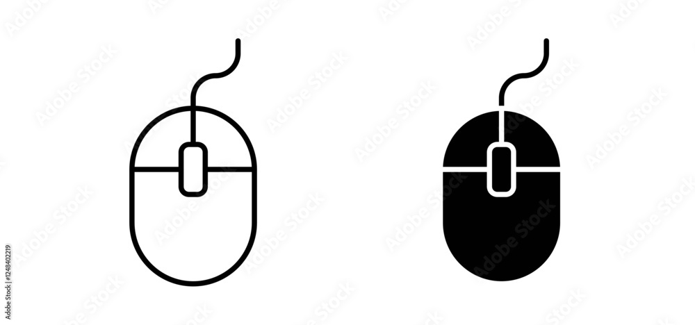Mouse icons pack vectors in black flat and strokes Mouse icons pack vectors in black flat and strokes