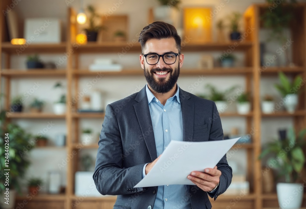 front view real estate agent working front view real estate agent working