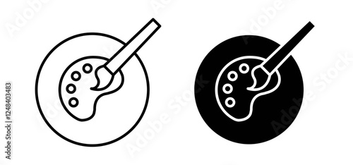 Palette icons pack vectors in black flat and strokes