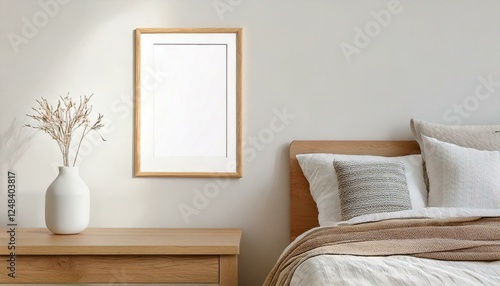 Mockup picture frame in minimal room
