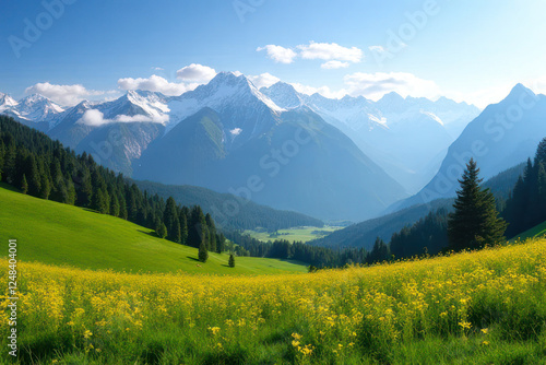 alpine meadow in the mountains