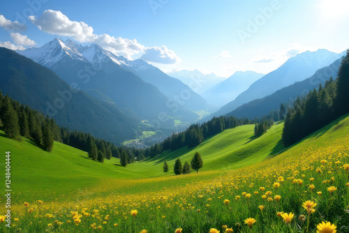 alpine meadow with flowers
