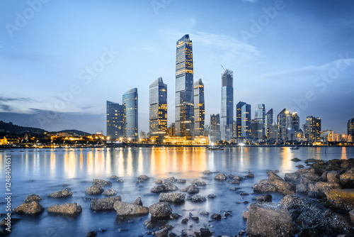 Photography qingdao skyline at night