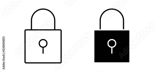 Lock icons pack vectors in black flat and strokes