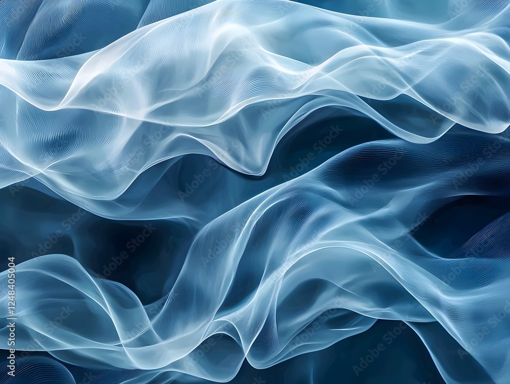 Obraz premium Photo of Abstract Blue Waves on a Smooth Gradient Background