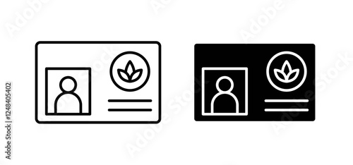 Medical marijuana card icons pack vectors in black flat and strokes