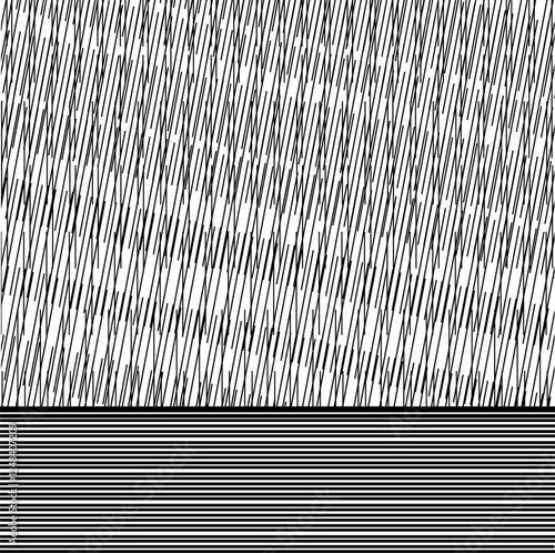Striped noisy texture with separate areas where there are horizontal stripes and mixed lattice.