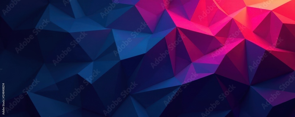 Obraz premium Interlocking polygons, deep shadows, chaotic pattern, deep, digital