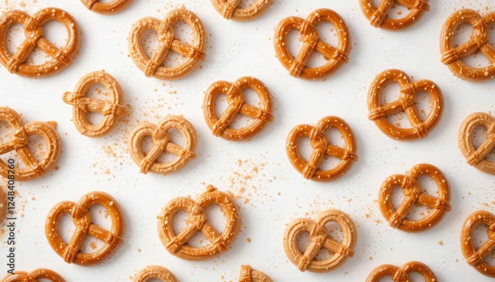 Seamless pattern of pretzels with a white background Seamless pattern of pretzels with a white background