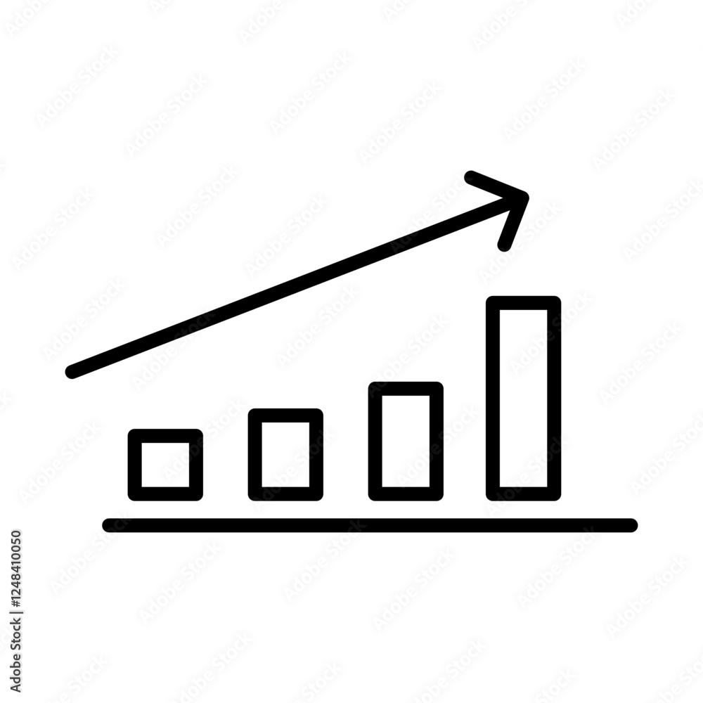 Simple Chart Outline Icon – Minimalist Line Graph Symbol Simple Chart Outline Icon – Minimalist Line Graph Symbol