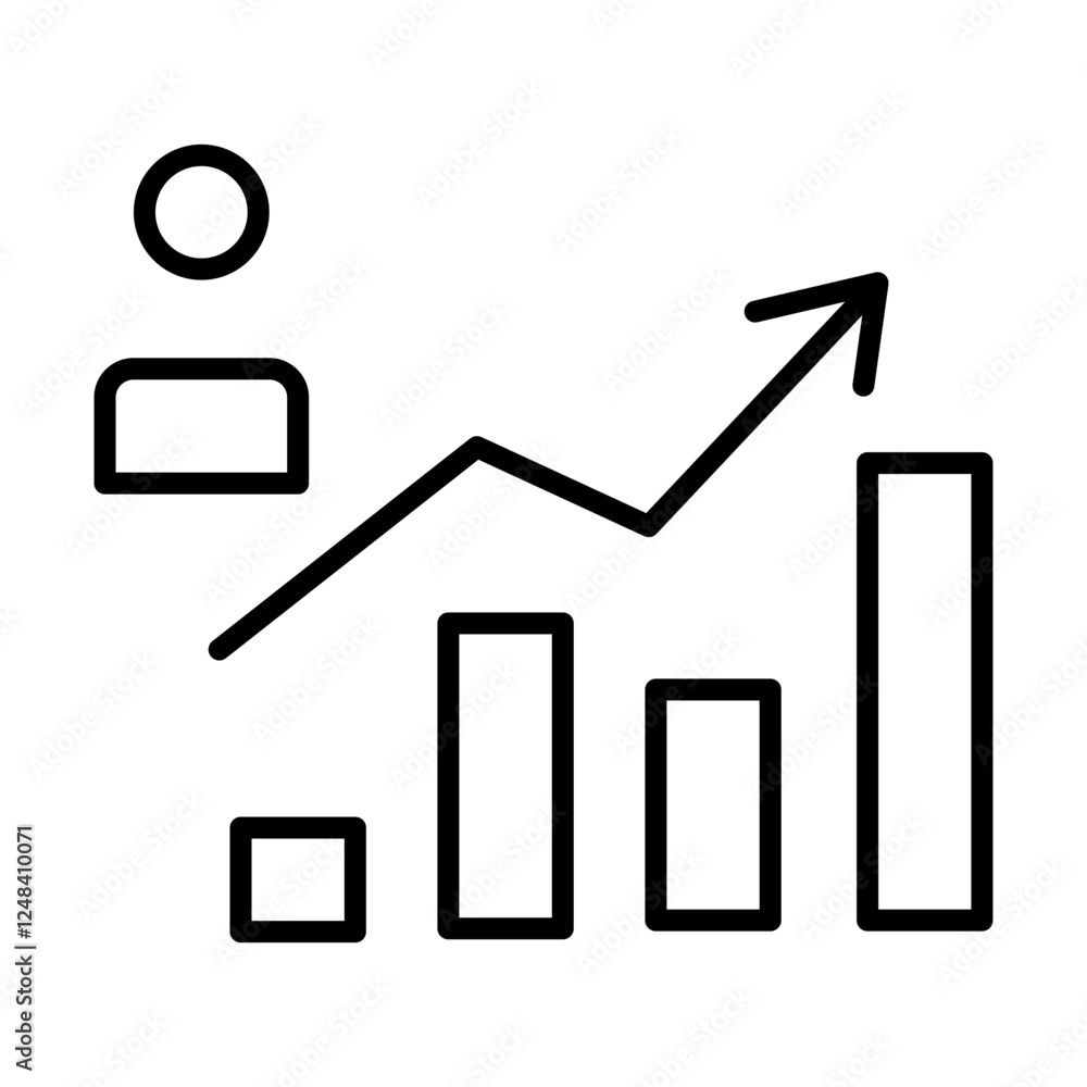 Simple Chart Outline Icon – Minimalist Line Graph Symbol Simple Chart Outline Icon – Minimalist Line Graph Symbol