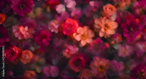 Wallpaper Mural Vibrant Floral Tapestry: A Symphony of Red and Pink Blooms Torontodigital.ca