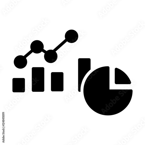 Simple Chart Glyph Icon – Minimalist Data Graph Symbol