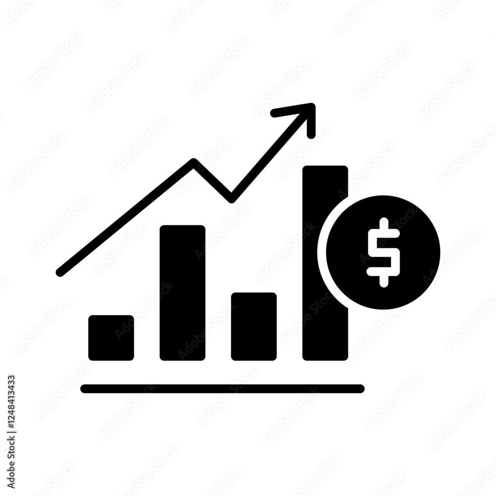 Simple Chart Glyph Icon – Minimalist Data Graph Symbol Simple Chart Glyph Icon – Minimalist Data Graph Symbol