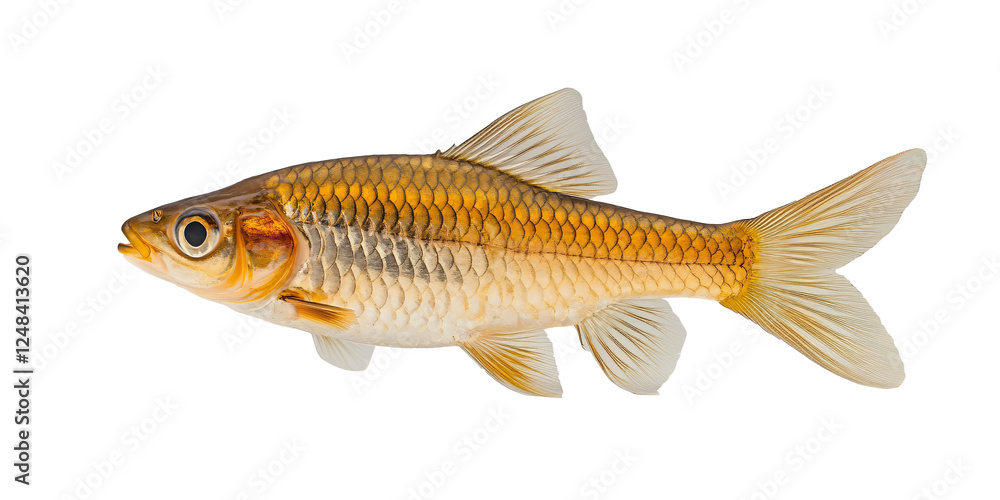 A detailed close-up of a stunning golden fish, A detailed close-up of a stunning golden fish,