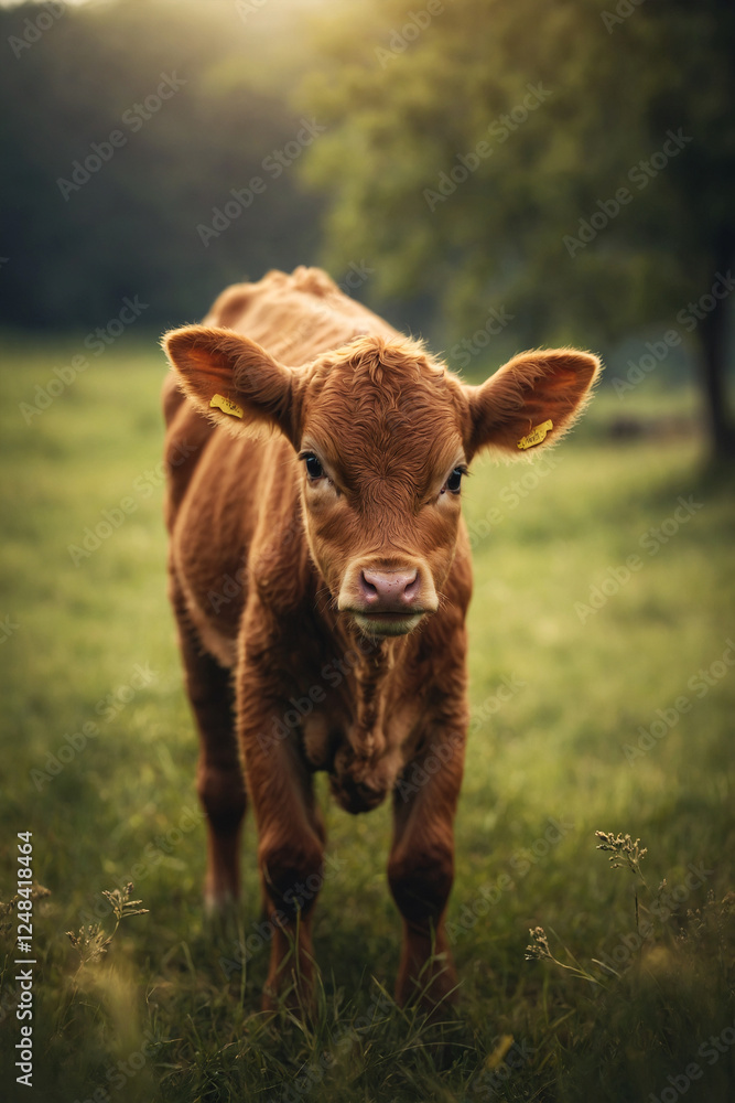 Adorable baby calf with big, soulful eyes. Heartwarming and perfect for nature, farm, or animal-themed projects Adorable baby calf with big, soulful eyes. Heartwarming and perfect for nature, farm, or animal-themed projects
