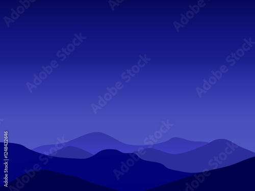 mountain range landscape with blue gradient sky for nature background