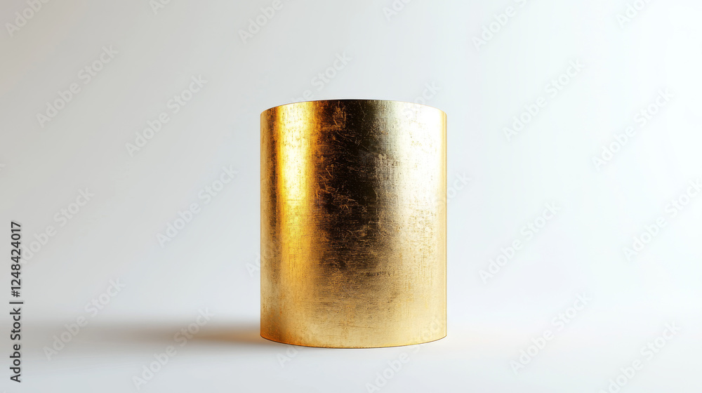 a gold cylinder abstract background in front of white background 3d illustration render a gold cylinder abstract background in front of white background 3d illustration render
