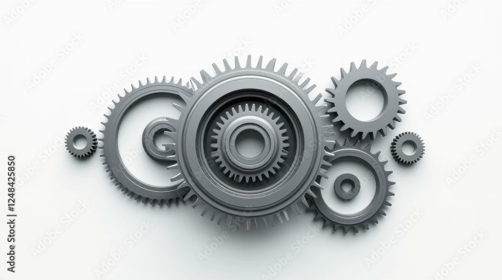 Abstract Geometric Gears Digital Art Abstract Geometric Gears Digital Art